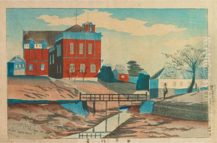 Tameike Oil Painting by Kobayashi Kiyochika