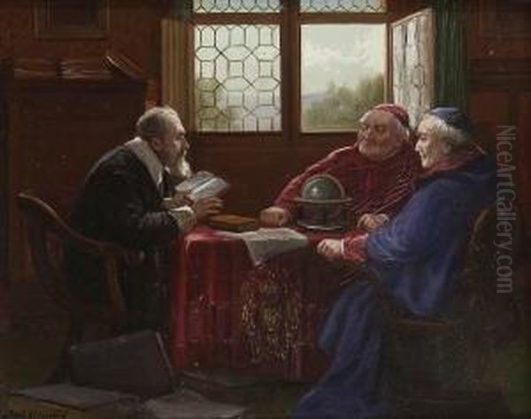 Gelehrtenrunde. Oil Painting by Rudolf Klingsbogl