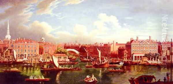View Of The Thames At The Joining Of The River Fleet Oil Painting by Samuel Wale