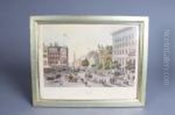 New-york: Broad-way Oil Painting by Kollner, Augustus