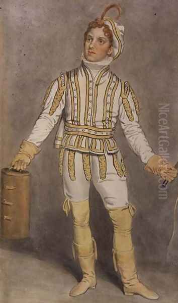 John Pritt Harley (1786-1858) as Pedrillo in The Castle of Andalusia by John OKeeffe at the Lyceum Theatre, 1815 Oil Painting by Samuel de Wilde