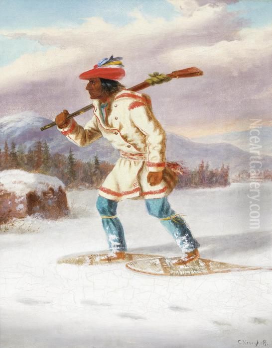 Indian Trapper Oil Painting by Cornelius David Krieghoff