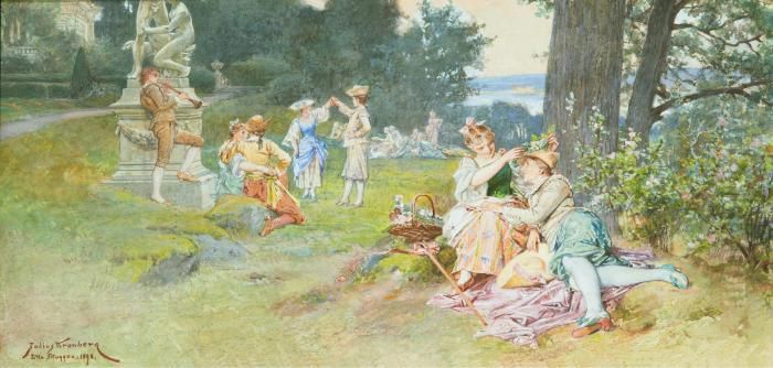 Pastoral Idyll Oil Painting by Julius Johann Ferdinand Kronberg