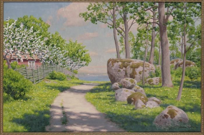 Sommardag Oil Painting by Johan Krouthen