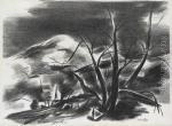 Winter Oil Painting by Yasuo Kuniyoshi