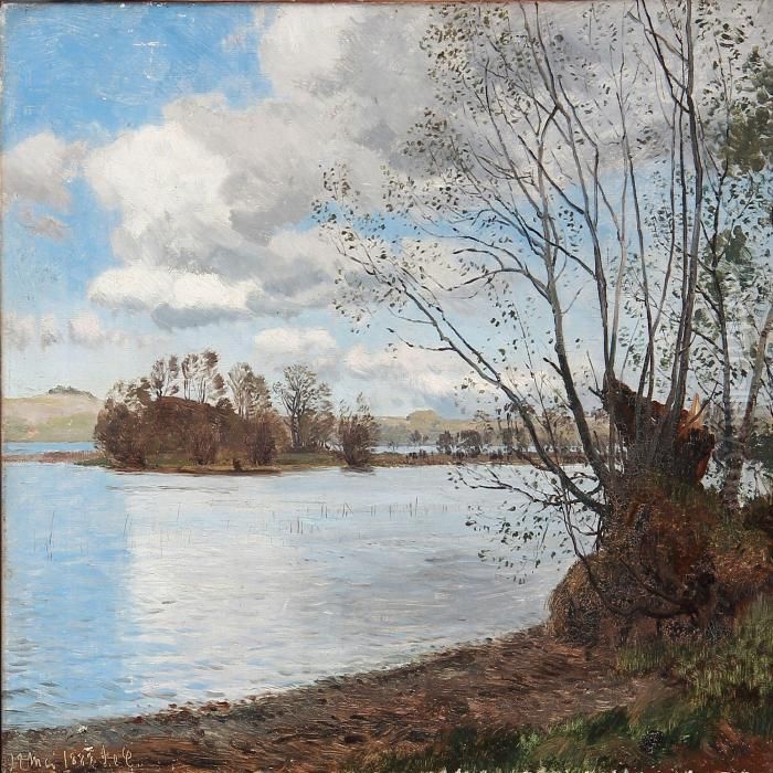 Ved Jul So, Foraar Oil Painting by Janus Andreas Bartholin La Cour