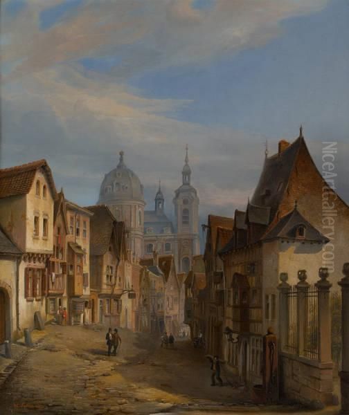 Ruelle Animee Oil Painting by Henri Lallemand