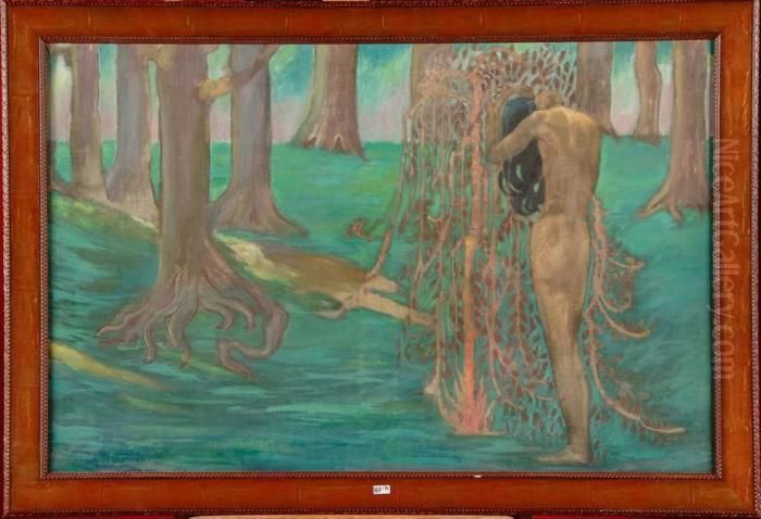 Fontaine De Jouvence Oil Painting by Maurice Langaskens