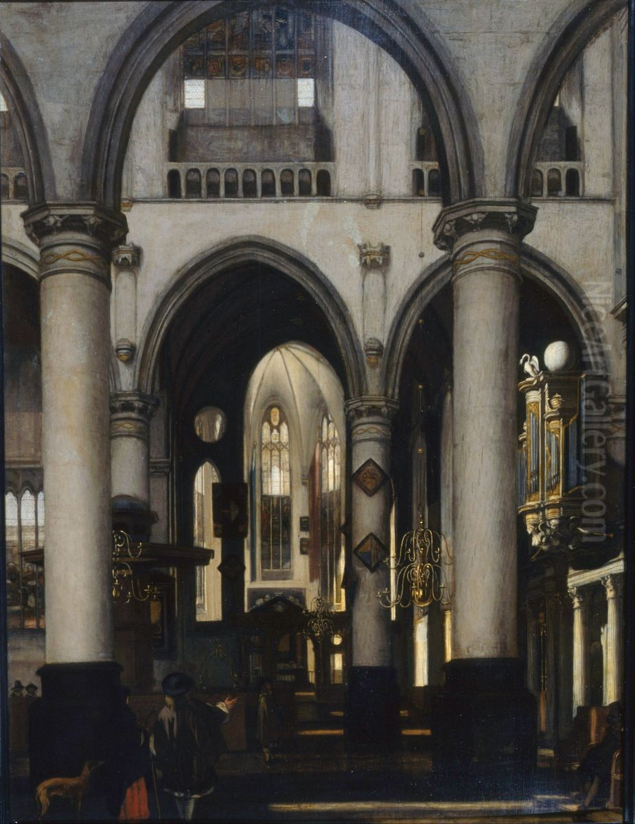 Interior of a Church Oil Painting by Emanuel de Witte