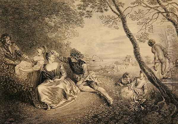 Amusements Champetres Oil Painting by Jean-Antoine Watteau