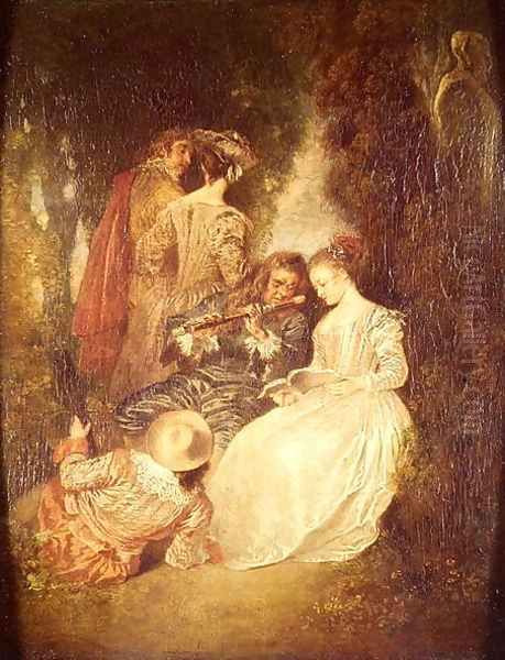 Perfect Harmony Oil Painting by Jean-Antoine Watteau