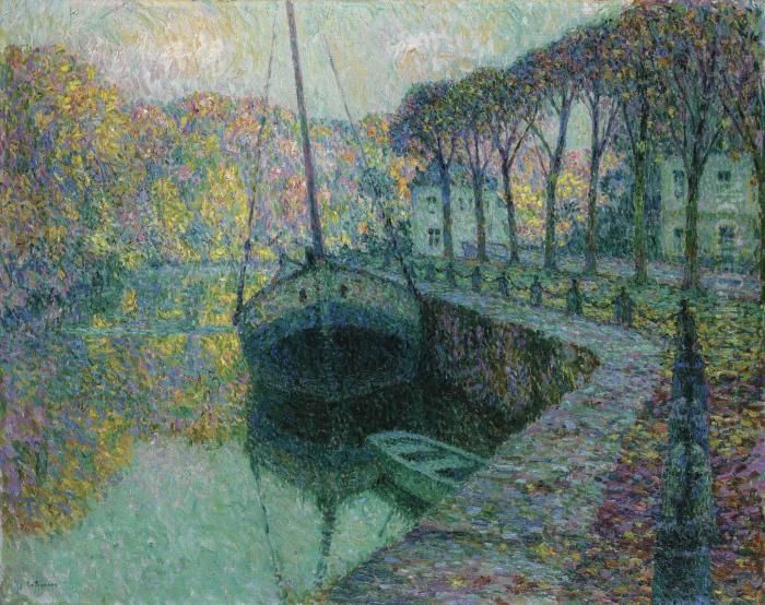 Le Bateau De Sel Oil Painting by Henri Eugene Augustin Le Sidaner