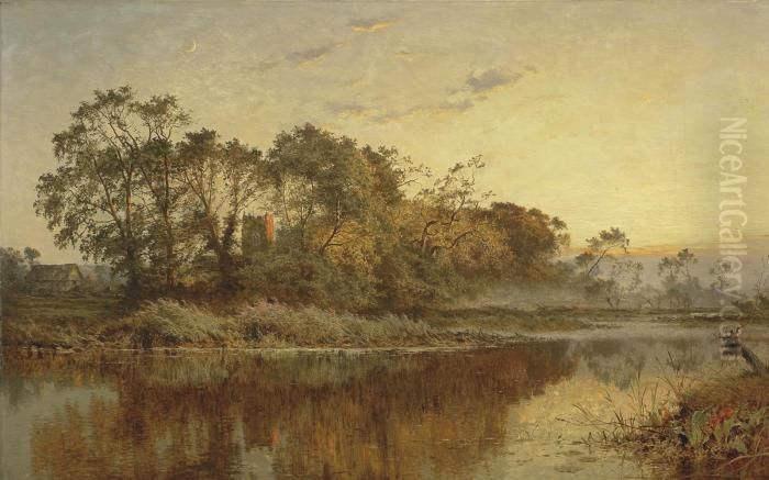 The Last Gleam Oil Painting by Benjamin Williams Leader