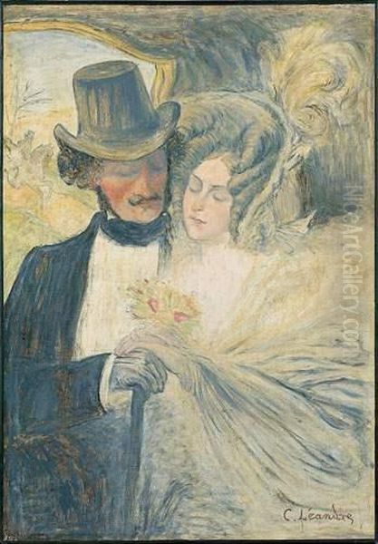 Couple D'amoureux Ou Le Mariage, Vers 1900 Oil Painting by Charles Leandre
