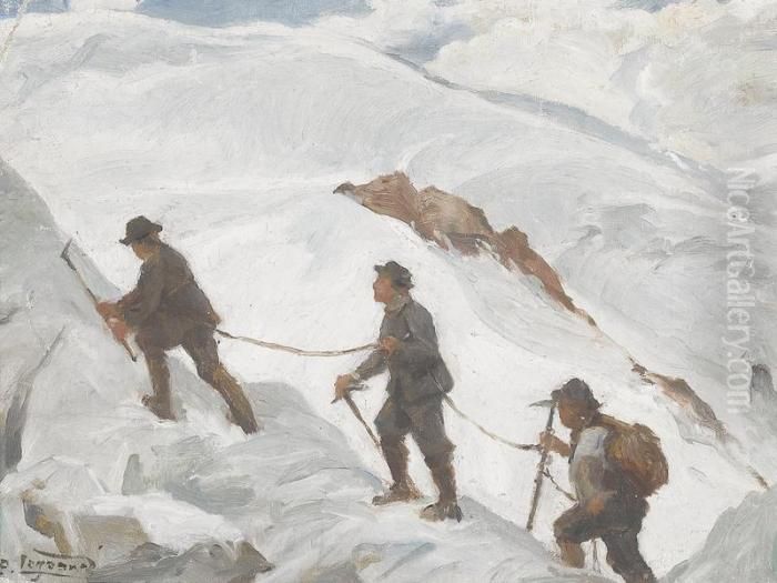 Alpinisten Beim Aufstieg Oil Painting by Paul Emmanuel Legrand