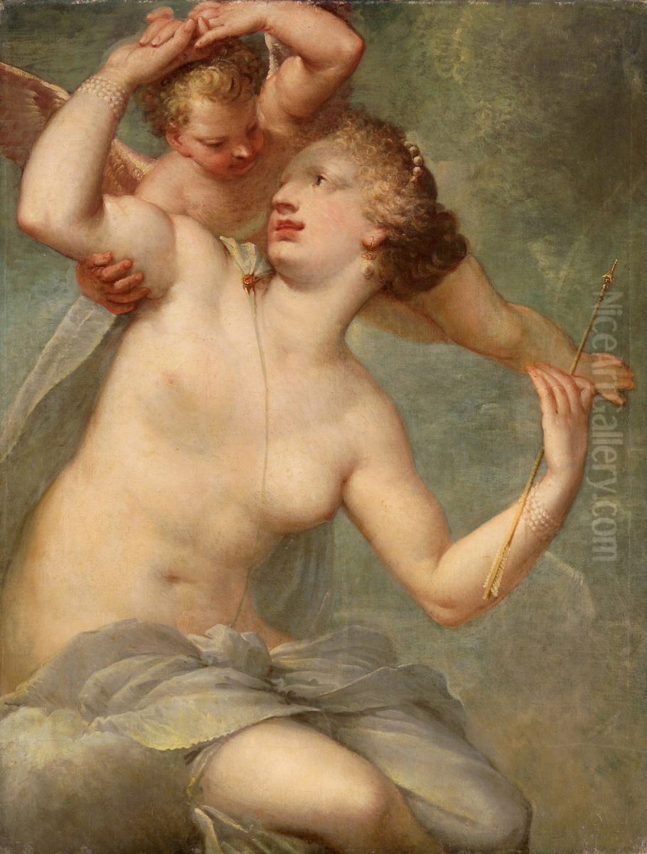 Venus Und Amor Oil Painting by Pietro Liberi