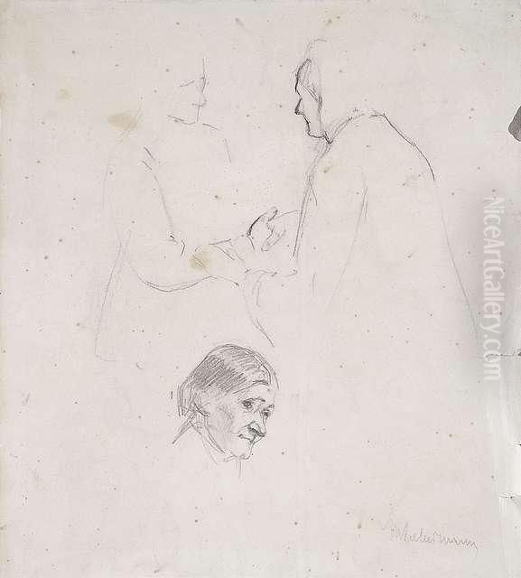 People Oil Painting by Max Liebermann