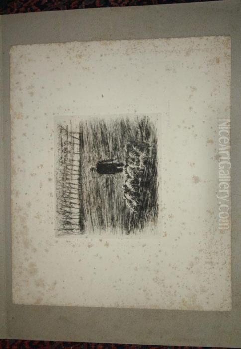 Shepherd Drinking His Flock Oil Painting by Max Liebermann