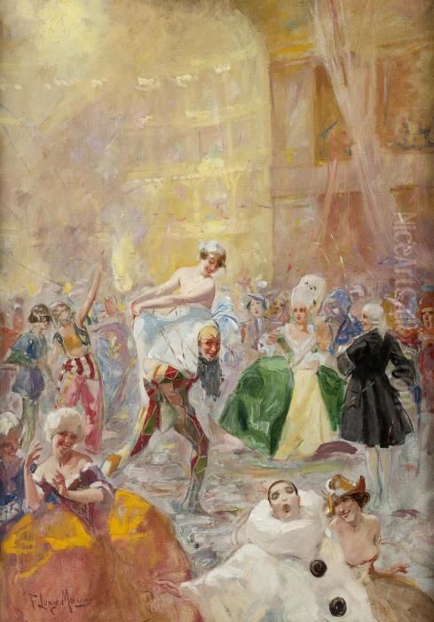 Carnevale Oil Painting by Francesco Longo Mancini