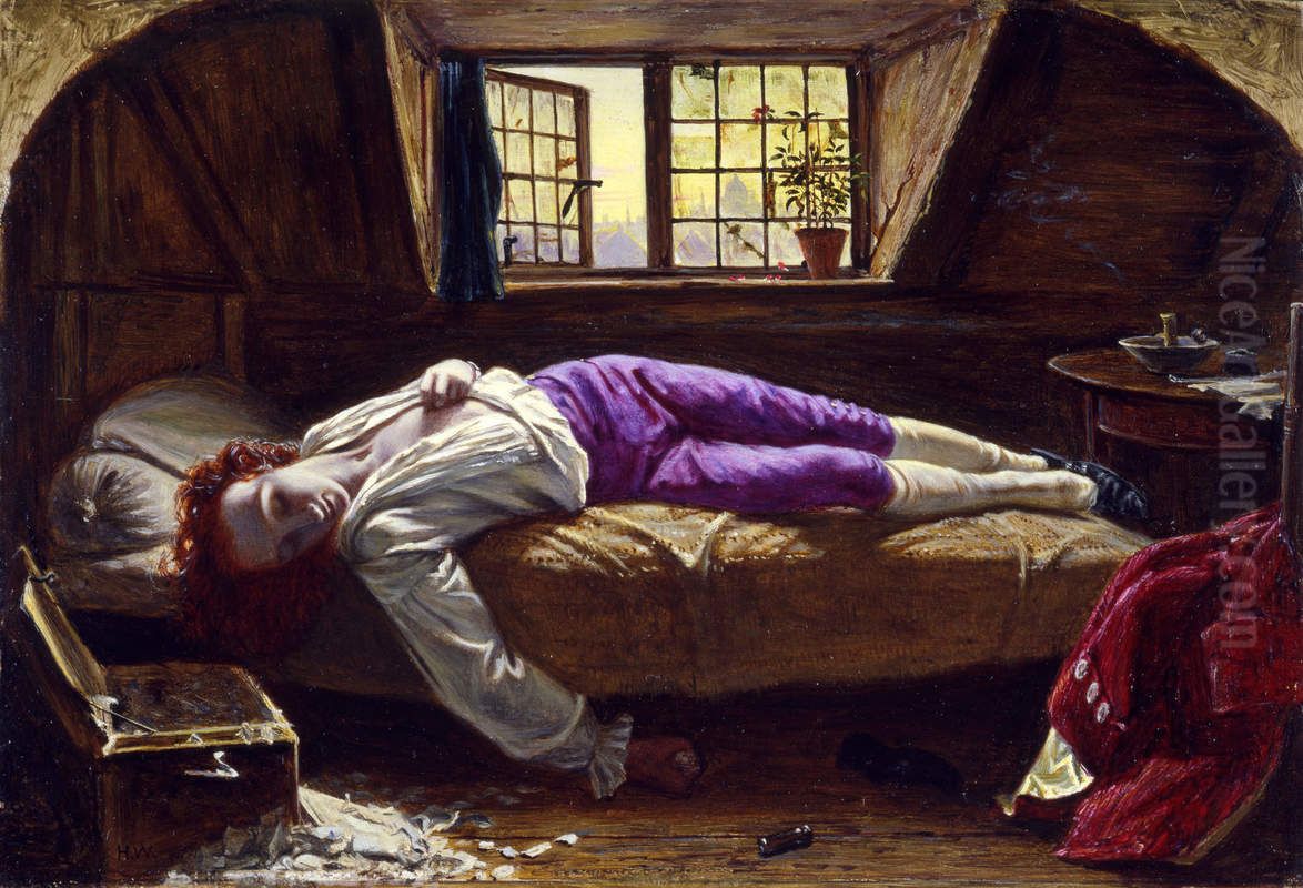 The Death of Chatterton Oil Painting by Henry Wallis