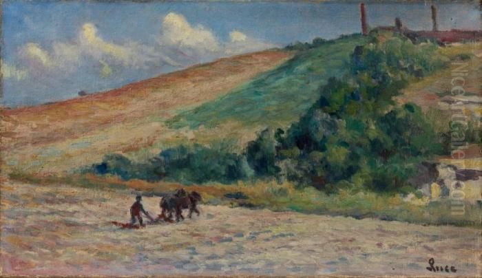 Le Laboureur Oil Painting by Maximilien Luce