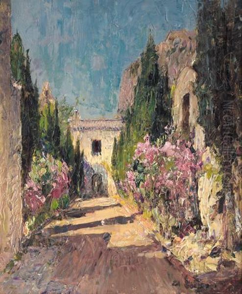 Capri, Ingresso Alla Certosa Oil Painting by Alessandro Lupo