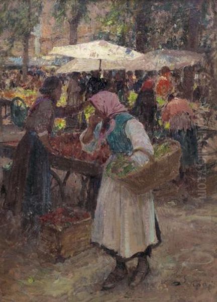 Studio Per Mercatino Oil Painting by Alessandro Lupo