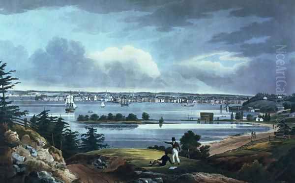 New York from Heights Near Brooklyn, 1820-23 Oil Painting by William Guy Wall