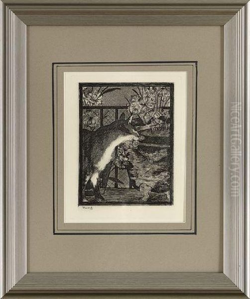 Le Chat Et Les Fleurs Oil Painting by Edouard Manet