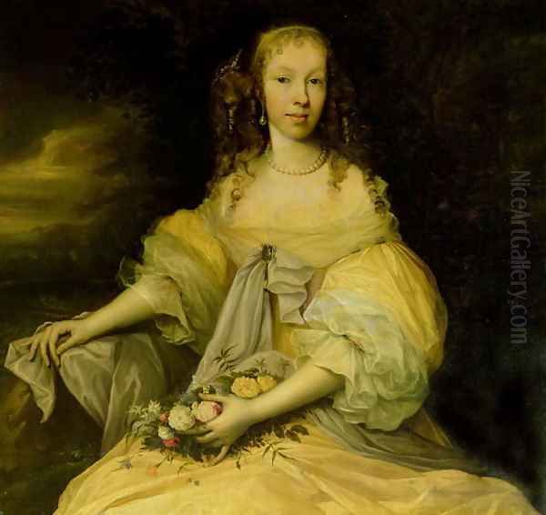 Portrait of Miss May Oil Painting by John Michael Wright