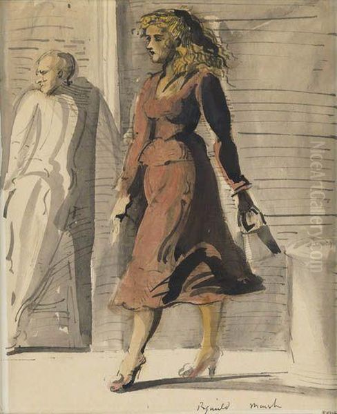 Woman Walking Oil Painting by Reginald Marsh