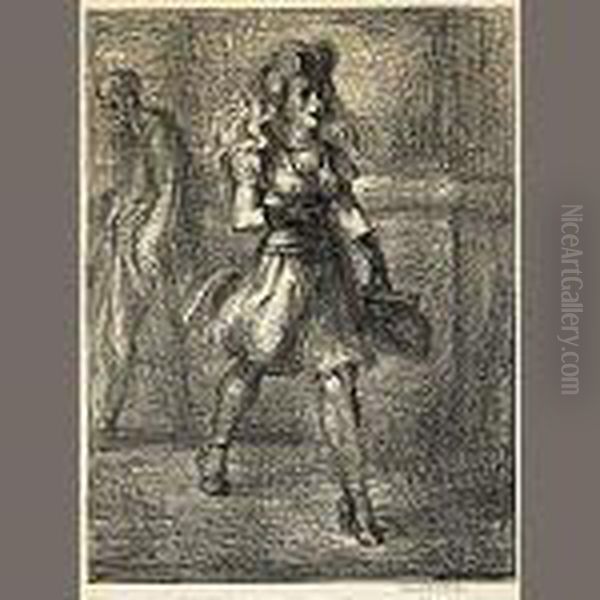 Girl Walking (elevated) Oil Painting by Reginald Marsh