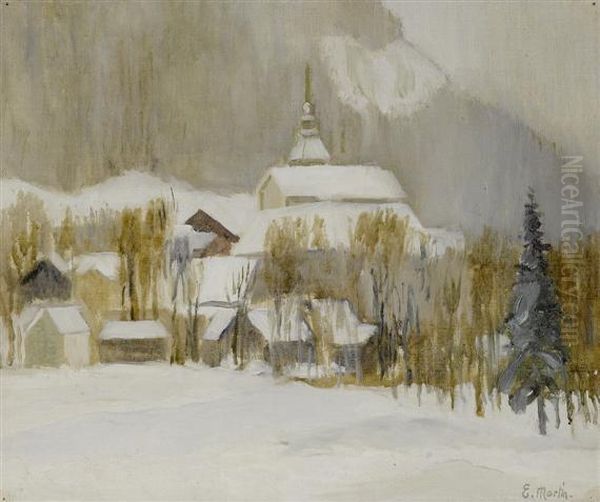 Paysage Hivernal: Abondance Oil Painting by Eugene Louis Martin