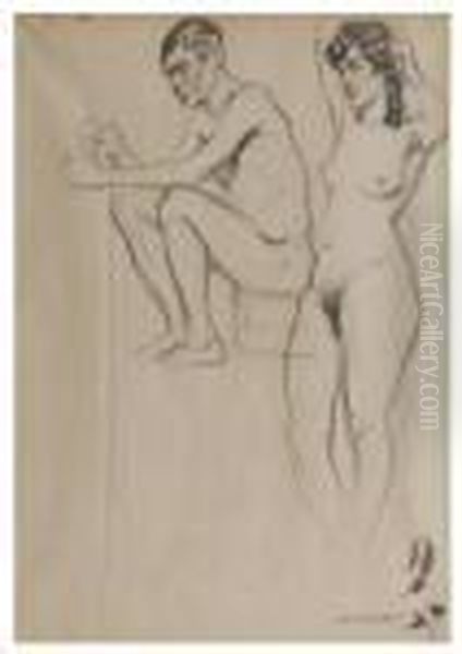 Desnudos Academicos Oil Painting by Segundo Matilla