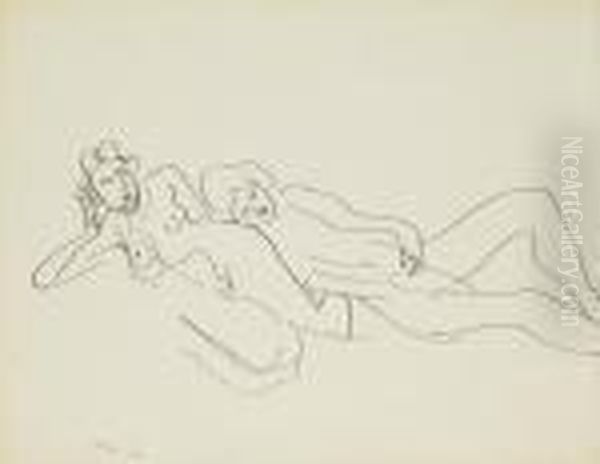 Deux Nus Allonges Oil Painting by Henri Matisse