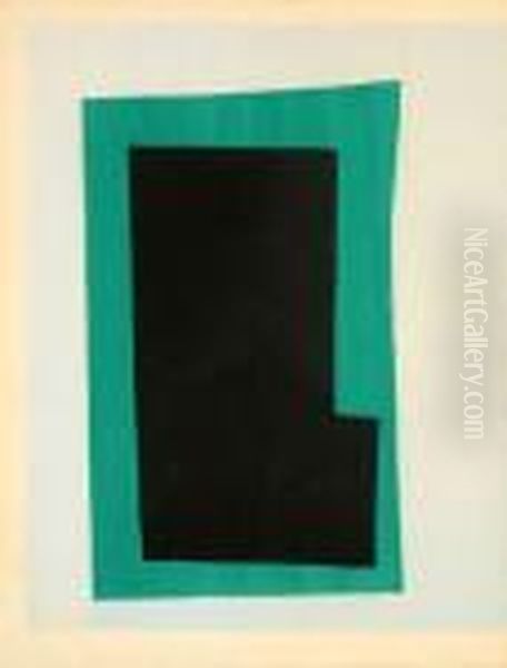 Composition Verte Et Noire Sur Fond Ciel Oil Painting by Henri Matisse