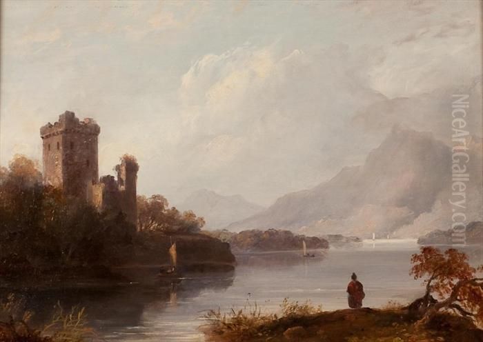 A View Of A Loch Oil Painting by Horatio McCulloch