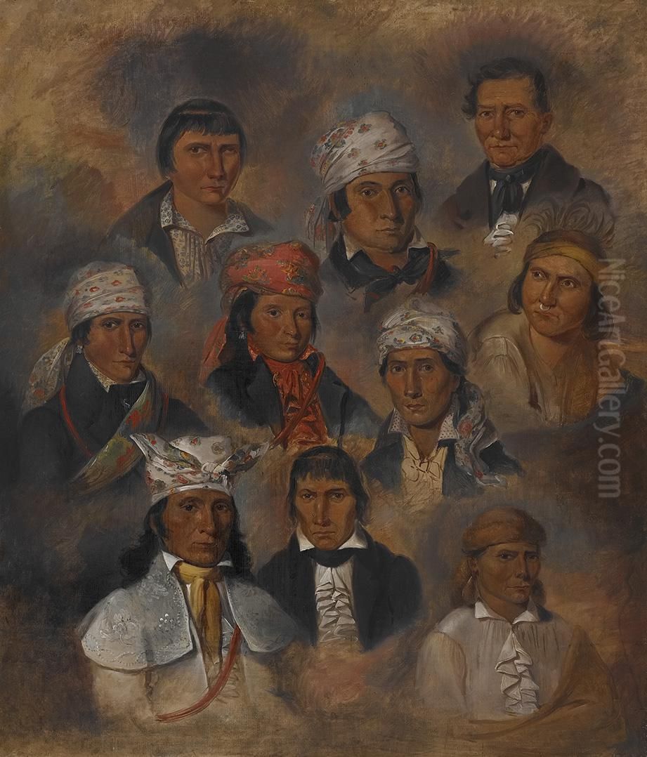 Ten Potawatomi Chiefs Oil Painting by George Winter