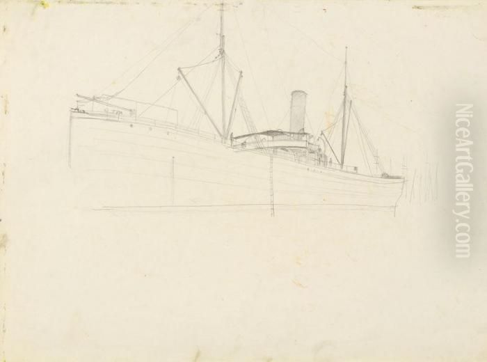 Rozjimajuci Mladenec. Plachetnica Oil Painting by Ladislav Mednyanszky