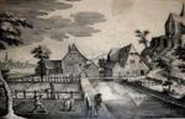 Figures At Work In Fields Oil Painting by Matthaus the Elder Merian