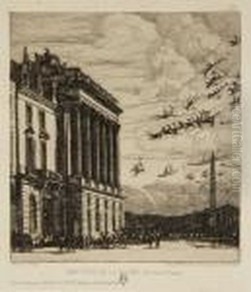 'ministere De La Marine Oil Painting by Charles Meryon