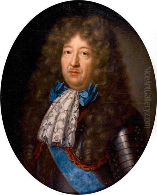 Portrait Du Marechal Charles De Crequy (vers 1623 - 1687) Oil Painting by Pierre Mignard