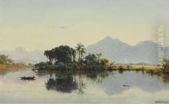 River Scene, Ecuador Oil Painting by Louis Remy Mignot