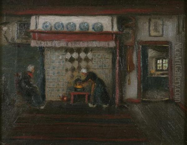 Tending To Dinner Oil Painting by Addison Thomas Millar