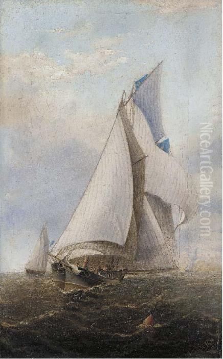 Approaching The Turning Mark Oil Painting by Charles Keith Miller