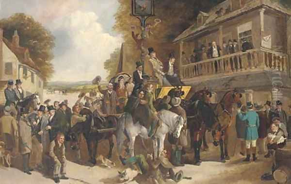 Cheering the new member Oil Painting by Henry Woollett