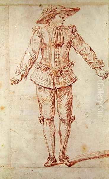 A Dancer from the Paris Opera Oil Painting by Jean-Antoine Watteau