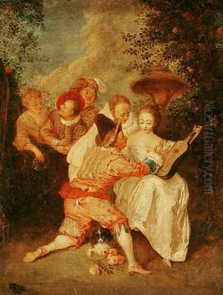 The Storyteller Oil Painting by Jean-Antoine Watteau
