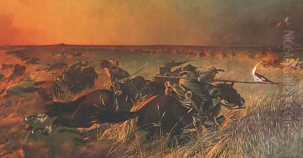 Charge at Wolodarka Oil Painting by Mikolaj Wisznicki