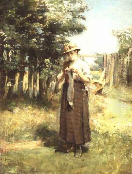 Leisure Moments Oil Painting by James Lawton Wingate